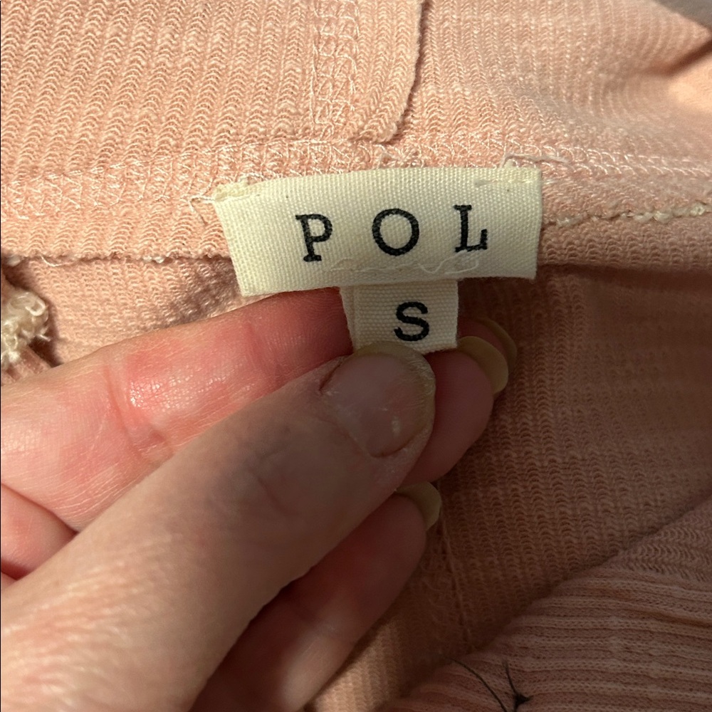 POL Soft Pink Knit Hooded Patchwork Top - Picture 2 of 6